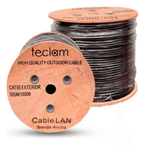 Cable UTP Categoría 5E con Par Auxiliar 100 % Cobre Exterior teclam TEC-UTP-CAT5E-AUX