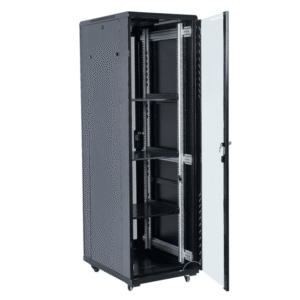 2025/11/1002061272.png Rack de Piso 42U TECLAM con Ventilador y Puerta de Vidrio TECLAM TE-002-6842